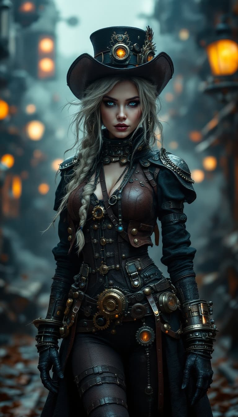 Steampunk Explorer in Victorian Street